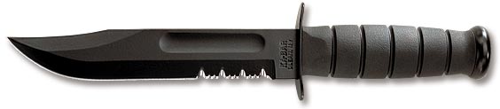 Full-size Black KA-BAR, Serrated Edge 1212